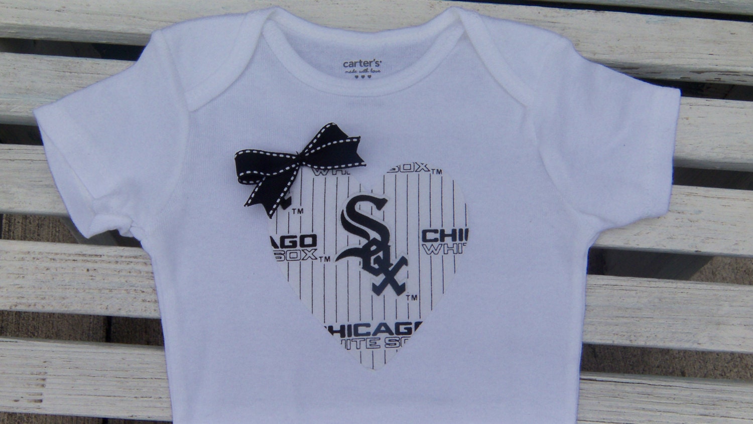 MLB Chicago White Sox Inspired Girl's Baseball Onesie