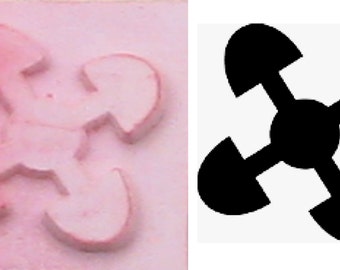 African Adinkra Design - Linked Hearts - Stamp for PMC, Polymer Clay, Ceramic Clay, Scrap Booking and Textiles - Linked Hearts
