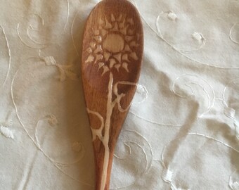 Sunflower decorative wooden spoon