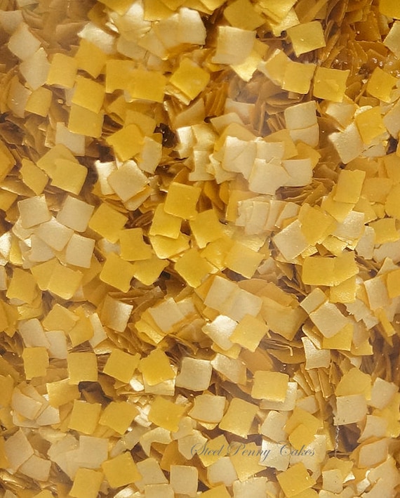 Edible Gold Glitter Confetti Squares Sprinkles for cakes