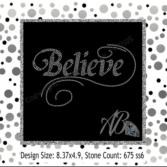 Download Believe rhinestone template for cricut Scan n cut