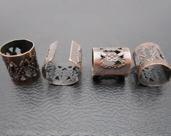 20pcs Antique Red Brass dreadlock Beads dread hair braid accessories dread Beads jewelry adjustable cuffs tube clip 7.5mm hole