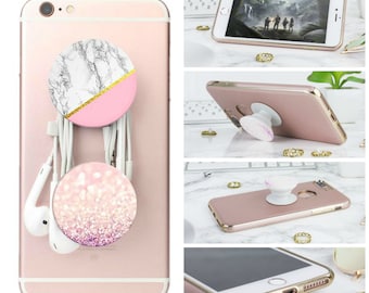 Glitter Pop Socket Diamond Bling Rhinestone Sparkle Popsocket Collapsible Grip & Stand Selfie Holder for Phones and Tablets iPhone Samsung
