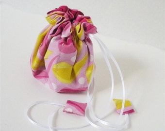 Pink and Yellow Fabric Posy Pouch
