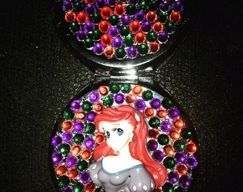 Stunning disney princess figure & gem compact mirror
