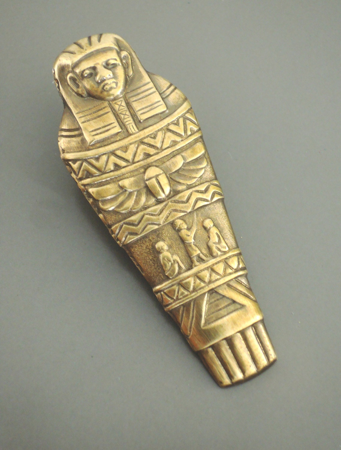 Vintage Brooch Art Deco jewelry Egyptian jewelry Mummy