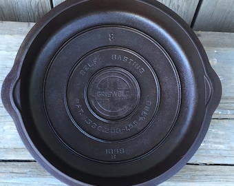 vintage griswold cast iron skillet lid, no 8 griswold skillet lid