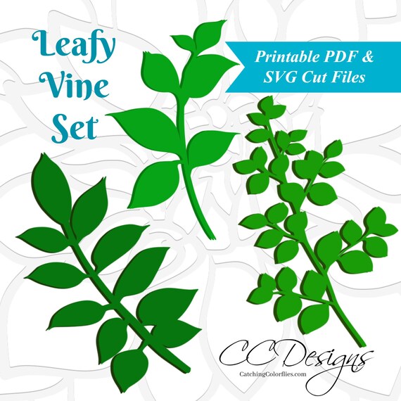 Leaf SVG Template Leafy Vine Set SVG cut files Vine Cut