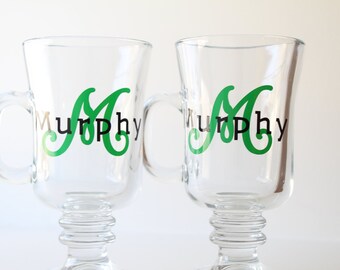 Monogrammed Irish Coffee Mugs