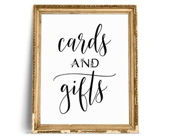 Cards And Gifts Sign, Wedding Signs, Wedding Reception Signs, Cards And Sign, Cards And Gifts, Cards And Gifts Sign Printable, Wedding Sign