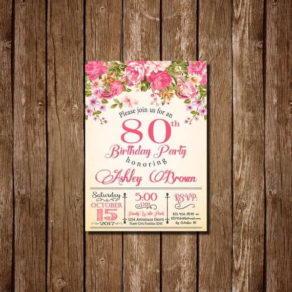 invitación del cumpleaños 80 años para las 80 años invitaciones en espanol para cumpleanos