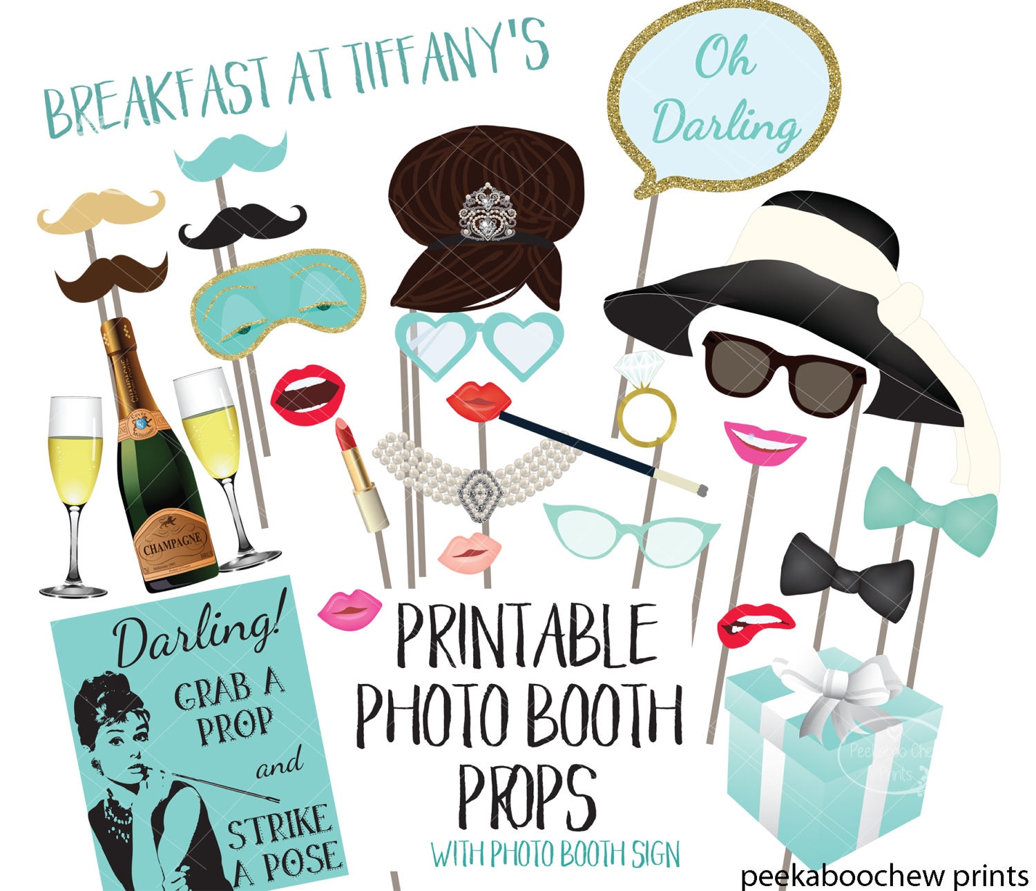 Breakfast at Tiffany's Photo Booth Props Audrey Hepburn