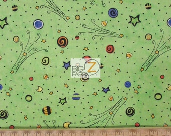Halloween Delight Green By TRD Portfolio For Wilmington Prints 100% Cotton Fabric 45" Wide By The Yard (FH-1723)
