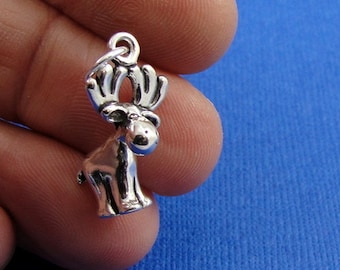 Moose Charm - Sterling Silver Moose Charm for Necklace or Bracelet