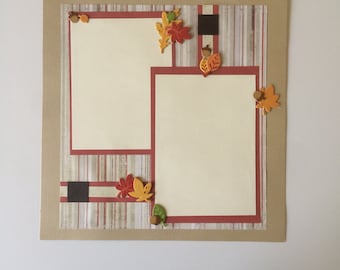 Fall Leaves Autumn Premade Scrapbook Pages