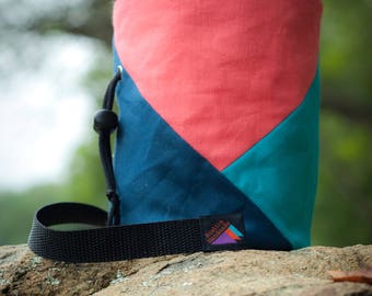 Rock Climbing Chalk Bag | Coral Triangle Design | Gift For Climber | Handmade Chalk Bag