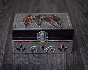 Jewelry storage/Jewelry box wood/Wooden box/Jewelry box for kids/Keepsake box/Trinket box/ Jewelry holder/Treasure box/ Repujado