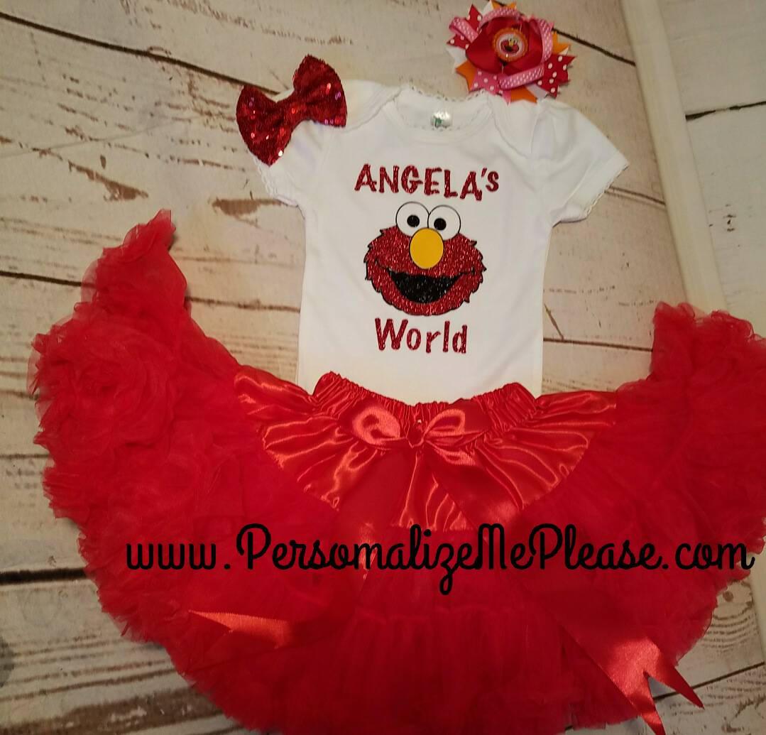 Girl Elmo Worlds Birthday Outfit Elmo Birthday Outfit Elmo
