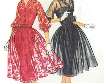 1950s Womens Rockabilly Dress with Slim Slip McCalls Sewing Pattern 5176 Size 18 Bust 38 UnCut Vintage 1950s Sewing Patterns