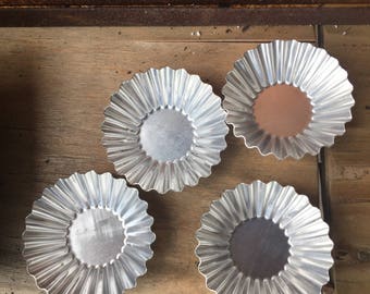 Set of Four Mini Fluted Tart Tins
