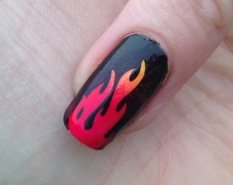 Fire Flames Nail Vinyls or Stickers