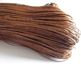10 meters cotton chocolate brown waxed thread 1 mm