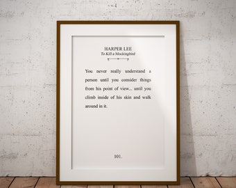 Harper Lee, Literature Digital Printable - Typography - 8x10 11x14 Wall Art Print - Instant Download
