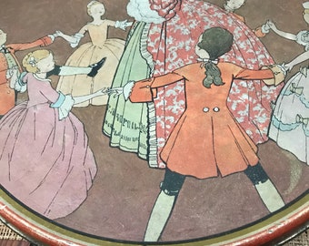 Vintage biscuit tin - great graphics