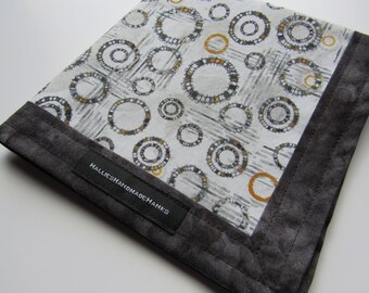 EDC Hank Handmade Hank Gray Circles Everyday Carry Pocket Dump Hank Mens Handkerchief Gift for Him Gift for Her