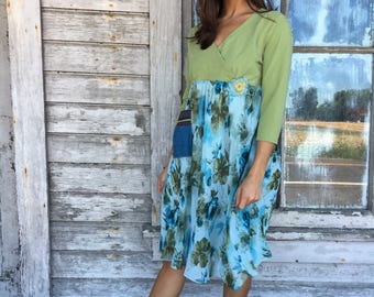 Martha dress-medium large-artsy-Eco Clothing-Upcycled Clothing-Free People/Anthropologie inspired-by Love HIGHER Handmade Clothing