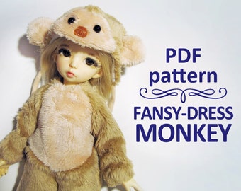 PDF pattern fansy-dress costume Monkey for LittleFee Yo-sd bjd (10 inches doll)