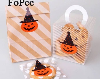 10 stickers in the shape of a pumpkin for Halloween