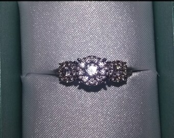 Sterling Silver CZ Trilogy Ring