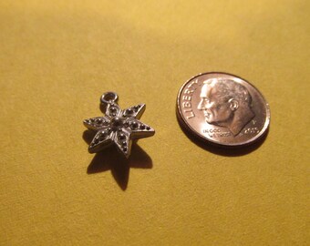 Dozen Pewter Flower Charms