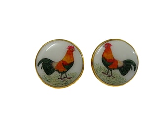 Silver Cuff links with painted meena
