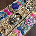 Beige Silk Fabric Trim-Multi Colour Embroidered Sari Border-Silk Sari Fabric-Dupatta,Quilt Silk Ribbon-Indian Fabric-Table Runner-Lehenga