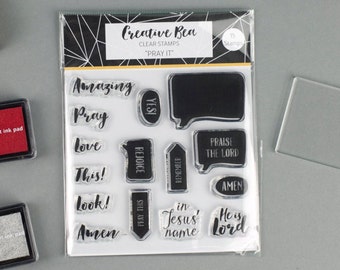 Pray It - Clear Christian Stamps | Bible Journaling Stamps | Faith Planner Supplies | Bible Art Resources
