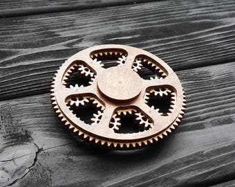 Planetary Gear Fidget Spinner Plans for Laser CNC Cutting Wooden Gift Plywood Wood Cut Model dxf cdr SVG Files for CNC Laser Cutting