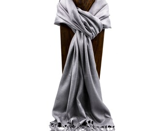 Pashmina, Scarf, Shawl Gray Solid Color