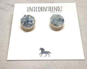 Aquamarine Studs, Aquamarine Earrings, March Earring, March Jewelry, March Gift, Silver Aqua Studs, Gold Aqua Earrings, Aqua Stone Earrings