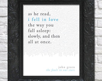 literary art print / book quote // the fault in our stars; john green / unframed