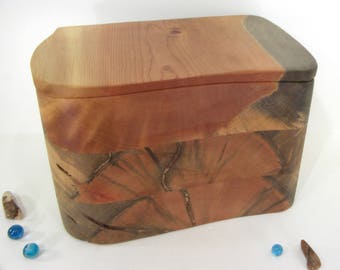 Laminated Blue Pine Box, large cremation urn, pet urn, cremation keepsake, gratitude box, wood art, wooden jewelry box, valet box