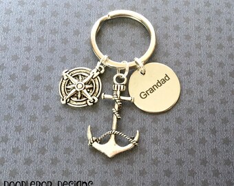Grandad keyring - Birthday gift for Grandad - Anchor keyring - Nautical Grandad gift - Anchor keychain - Stocking filler gift - UK