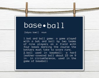 Baseball Definition - SPORTS Decor - Baseball Nursery CANVAS AVAILABLE