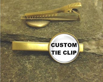 Superhero Tie Clip, Superhero Tie Bar, Custom Tie Clip, Gold or Silver Tie Clip, Personalized Tie Bar