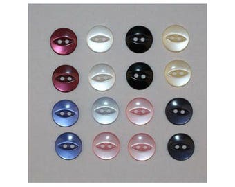 160 x buttons basic 14 mm 2 holes set S - 000831