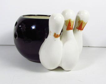 Vintage 1950s bowling ball planter Napcoware Japan