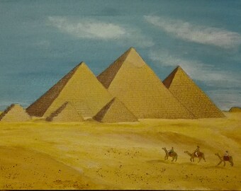 Pyramids of Giza, Egypt - Acrylic Painting