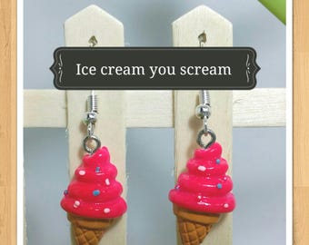 ICECREAM CONE EARRINGS pink