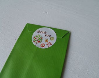 Self-adhesive white "Thank You!" 3.5 cm (Nature)